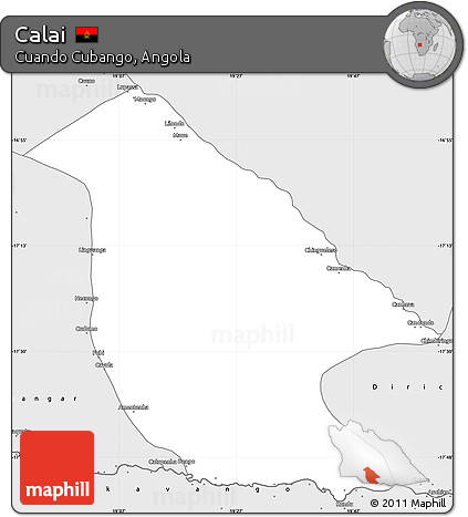 Silver Style Simple Map of Calai