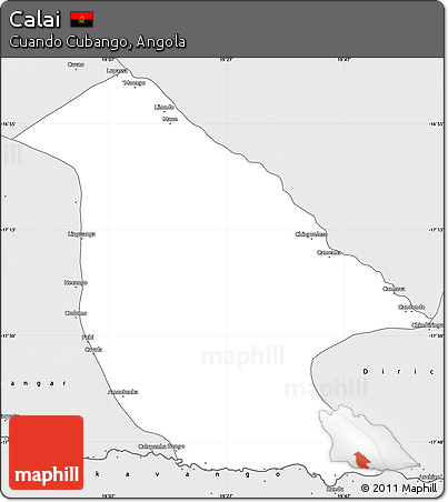 Silver Style Simple Map of Calai