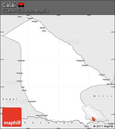 Silver Style Simple Map of Calai
