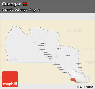 Classic Style 3D Map of Cuangar, single color outside