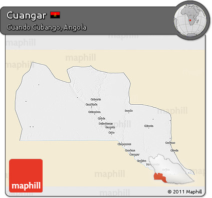 Classic Style 3D Map of Cuangar, single color outside