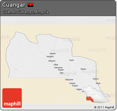 Classic Style 3D Map of Cuangar, single color outside