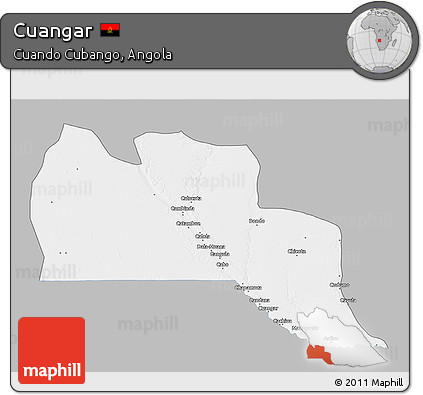 Gray 3D Map of Cuangar, single color outside