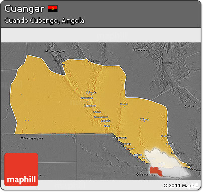 Physical 3D Map of Cuangar, darken, desaturated
