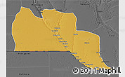 Physical 3D Map of Cuangar, darken, desaturated