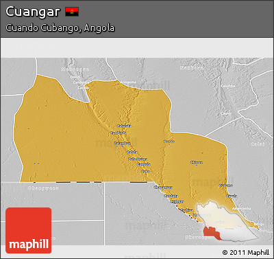 Physical 3D Map of Cuangar, lighten, desaturated
