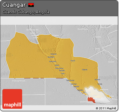 Physical 3D Map of Cuangar, lighten, desaturated