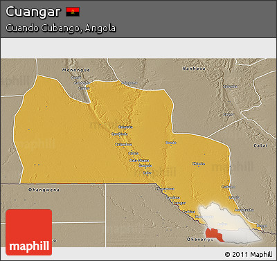 Physical 3D Map of Cuangar, semi-desaturated