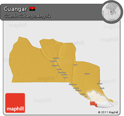 Physical 3D Map of Cuangar, single color outside