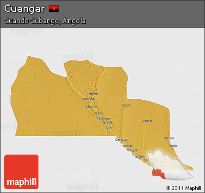 Physical 3D Map of Cuangar, single color outside