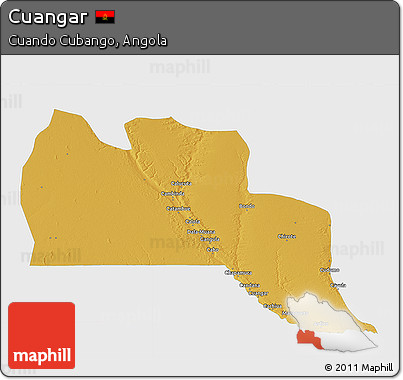 Physical 3D Map of Cuangar, single color outside