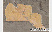 Satellite 3D Map of Cuangar, darken, semi-desaturated