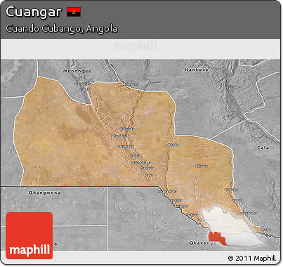 Satellite 3D Map of Cuangar, desaturated