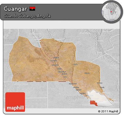 Satellite 3D Map of Cuangar, lighten, desaturated