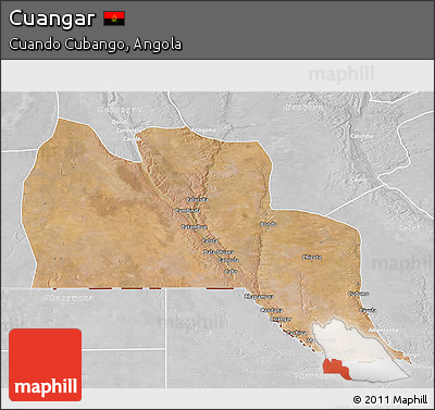 Satellite 3D Map of Cuangar, lighten, desaturated