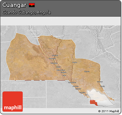 Satellite 3D Map of Cuangar, lighten, desaturated