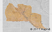 Satellite 3D Map of Cuangar, lighten, desaturated