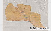 Satellite 3D Map of Cuangar, lighten, semi-desaturated