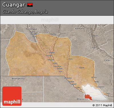Satellite 3D Map of Cuangar, semi-desaturated