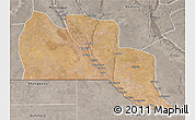 Satellite 3D Map of Cuangar, semi-desaturated