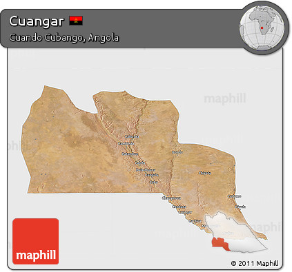 Satellite 3D Map of Cuangar, single color outside