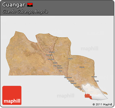 Satellite 3D Map of Cuangar, single color outside