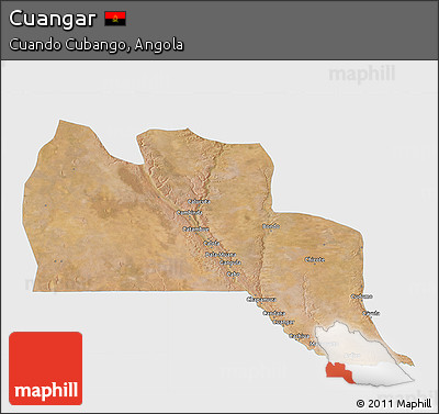 Satellite 3D Map of Cuangar, single color outside