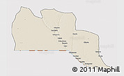 Shaded Relief 3D Map of Cuangar, cropped outside