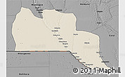 Shaded Relief 3D Map of Cuangar, darken, desaturated