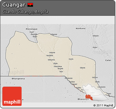 Shaded Relief 3D Map of Cuangar, desaturated