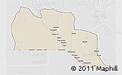 Shaded Relief 3D Map of Cuangar, lighten, desaturated