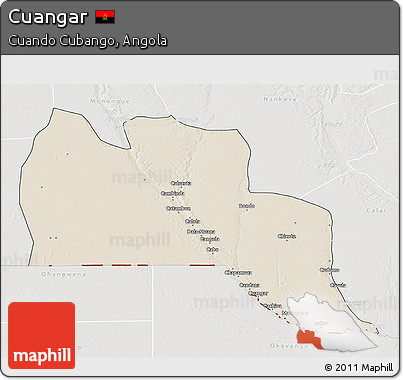 Shaded Relief 3D Map of Cuangar, lighten, semi-desaturated