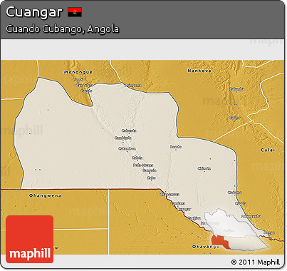 Shaded Relief 3D Map of Cuangar, physical outside