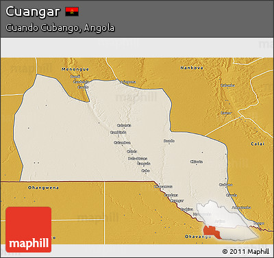 Shaded Relief 3D Map of Cuangar, physical outside