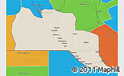 Shaded Relief 3D Map of Cuangar, political outside
