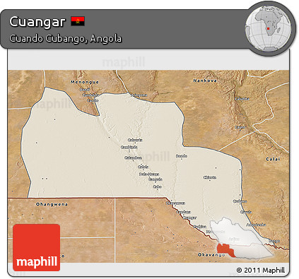 Shaded Relief 3D Map of Cuangar, satellite outside