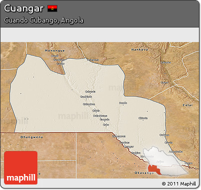 Shaded Relief 3D Map of Cuangar, satellite outside