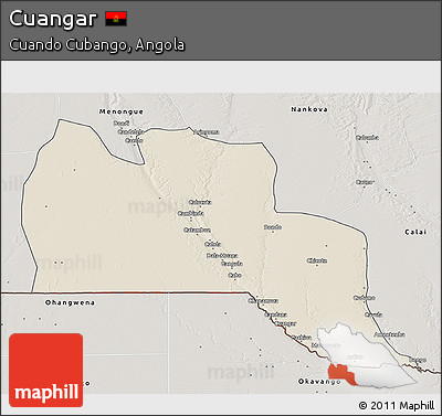 Shaded Relief 3D Map of Cuangar, semi-desaturated
