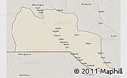 Shaded Relief 3D Map of Cuangar, semi-desaturated