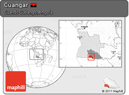 Blank Location Map of Cuangar, highlighted country, highlighted parent region, within the entire country