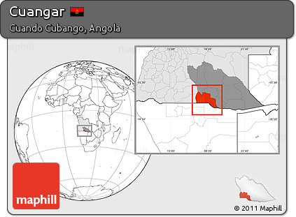 Blank Location Map of Cuangar, highlighted country, highlighted parent region