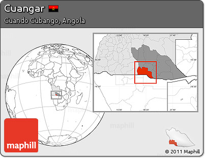 Blank Location Map of Cuangar, highlighted country, highlighted parent region