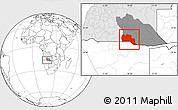 Blank Location Map of Cuangar, highlighted country, highlighted parent region