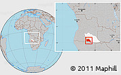 Gray Location Map of Cuangar, highlighted parent region, within the entire country
