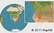 Satellite Location Map of Cuangar, within the entire country