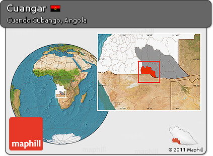 Satellite Location Map of Cuangar, highlighted country, highlighted parent region