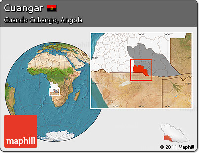 Satellite Location Map of Cuangar, highlighted country, highlighted parent region