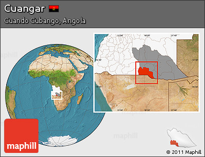 Satellite Location Map of Cuangar, highlighted country, highlighted parent region
