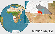 Satellite Location Map of Cuangar, highlighted country, highlighted parent region