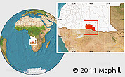 Satellite Location Map of Cuangar, highlighted country
